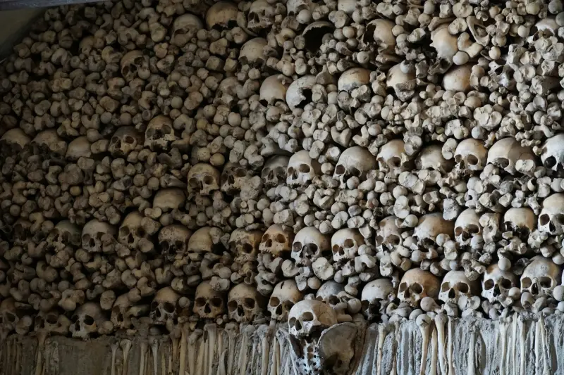 Interior detail from the Chapel of Bones in Évora.