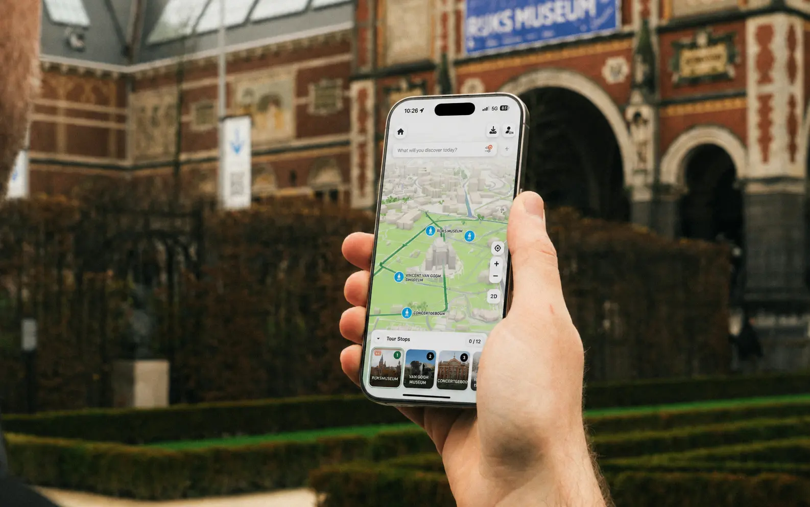 Visitor web app accessible directly on a smartphone.