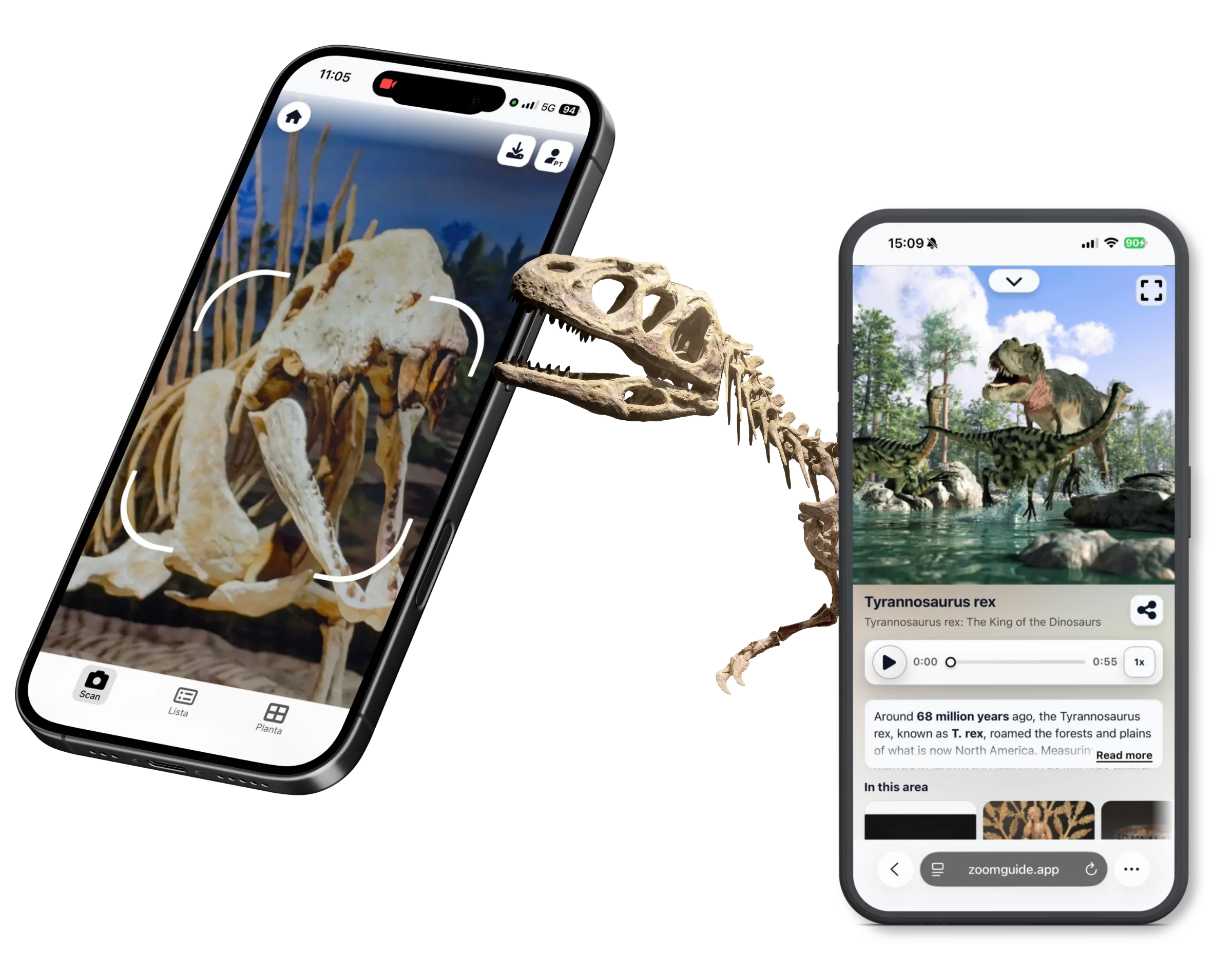 Visitor App interaction mode with visual recognition.